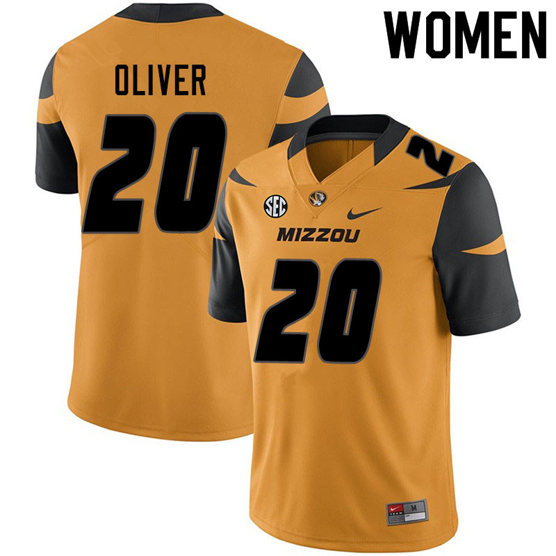 Women #20 Khalil Oliver Missouri Tigers College Football Jerseys Sale-Yellow - Click Image to Close